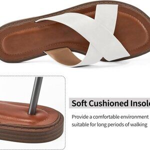 HARENCE Womens Flat Slides Sandals Dressy